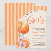 Liefde op het Eerste Spritz Bruidsborrel Uitnodigi Kaart (Voorkant / Achterkant)