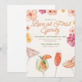 Liefde op het Eerste Spritz Bruidsborrel Uitnodigi Kaart (Voorkant / Achterkant)