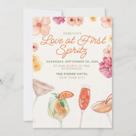 Liefde op het Eerste Spritz Bruidsborrel Uitnodigi Kaart