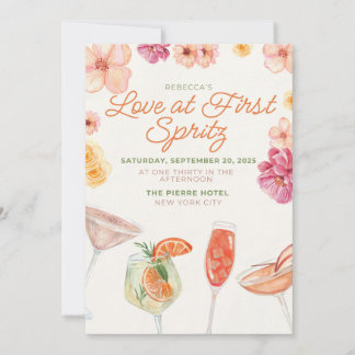Liefde op het Eerste Spritz Bruidsborrel Uitnodigi Kaart