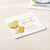 Liefde Op Het Eerste Spritz Bruidsbruiloft Aperol Kartonnen Onderzetters (Schuin)