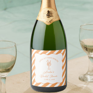 Liefde op het Eerste Spritz Bruidsdiner Italiaans Sparkling Wijnetiket