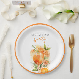 Liefde Op Het Eerste Spritz Bruidsdiner Papieren Bordje