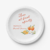 Liefde Op Het Eerste Spritz Bruidsdiner Papieren Bordje (Voorkant)