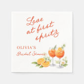 Liefde Op Het Eerste Spritz Bruidsdiner Servet (Voorkant)