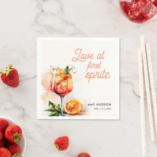 Liefde Op Het Eerste Spritz Bruidsdiner Servet (Insitu)
