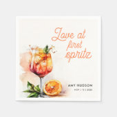 Liefde Op Het Eerste Spritz Bruidsdiner Servet (Voorkant)