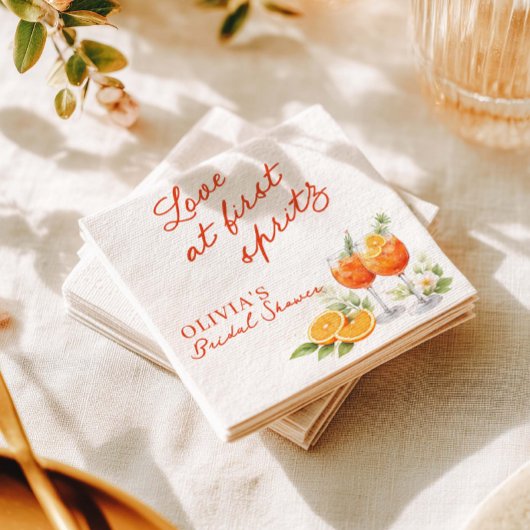 Liefde Op Het Eerste Spritz Bruidsdiner Servet