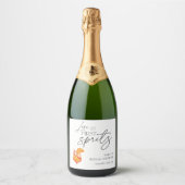 Liefde Op Het Eerste Spritz Bruidsdiner Sparkling Wijnetiket (Voorkant)