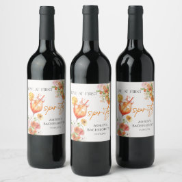Liefde Op Het Eerste Spritz Bruidsdiner Wijnlabel Wijn Etiket