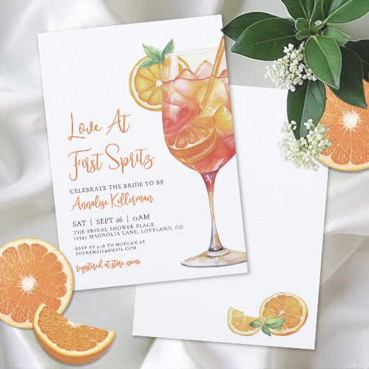 Liefde Op Het Eerste Spritz Bruidsdouche Kaart