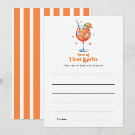 Liefde op het Eerste Spritz Bruidsfeest Advieskaart
