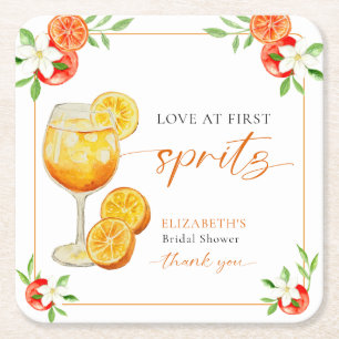 Liefde Op Het Eerste Spritz Bruidsfeest Aperol Op  Kartonnen Onderzetters