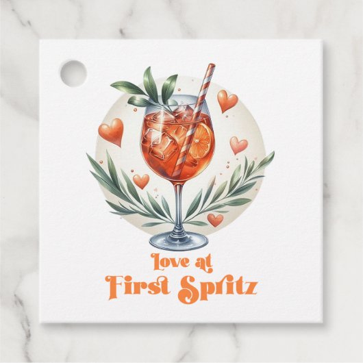 Liefde op het Eerste Spritz Bruidsfeest Bedankjes Labels (Voorkant)