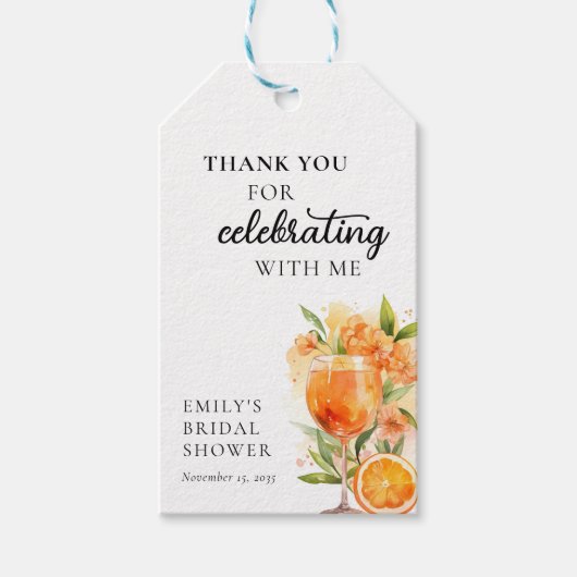 Liefde Op Het Eerste Spritz Bruidsfeest Cadeaulabel (Voorkant)