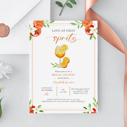 Liefde Op Het Eerste Spritz Bruidsfeest Citrus Coc Kaart