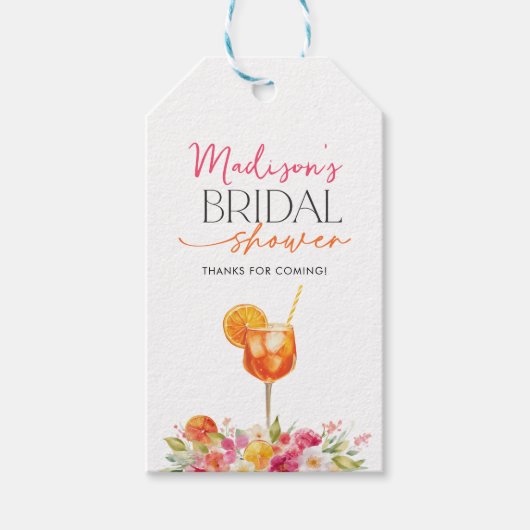 Liefde Op Het Eerste Spritz Bruidsfeest Favoriet T Cadeaulabel (Voorkant)