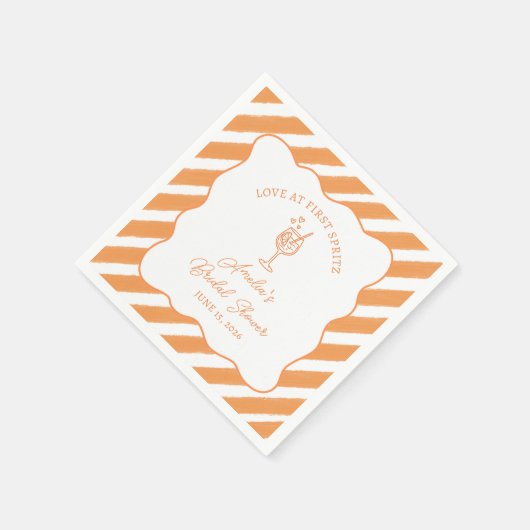 Liefde op het eerste Spritz Bruidsfeest Italiaans  Servet (Hoek)