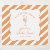 Liefde op het eerste Spritz Bruidsfeest Italiaans  Sparkling Wijnetiket (Enkel label)