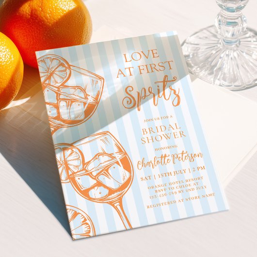 Liefde Op Het Eerste Spritz Bruidsfeest Kaart
