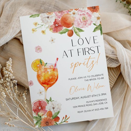 Liefde Op Het Eerste Spritz Bruidsfeest Kaart
