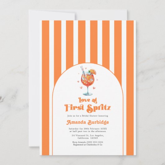 Liefde op het Eerste Spritz Bruidsfeest Kaart (Voorkant)