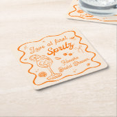 Liefde op het eerste spritz bruidsfeest kartonnen onderzetters (Schuin)