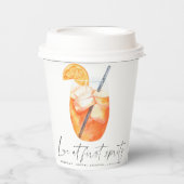 Liefde op het eerste spritz Bruidsfeest Papieren Bekers (Voorkant)