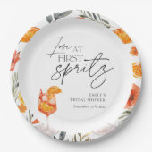 Liefde Op Het Eerste Spritz Bruidsfeest Papieren Bordje (Voorkant)