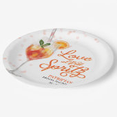 Liefde op het Eerste Spritz Bruidsfeest Papieren Bordje (Gekanteld)
