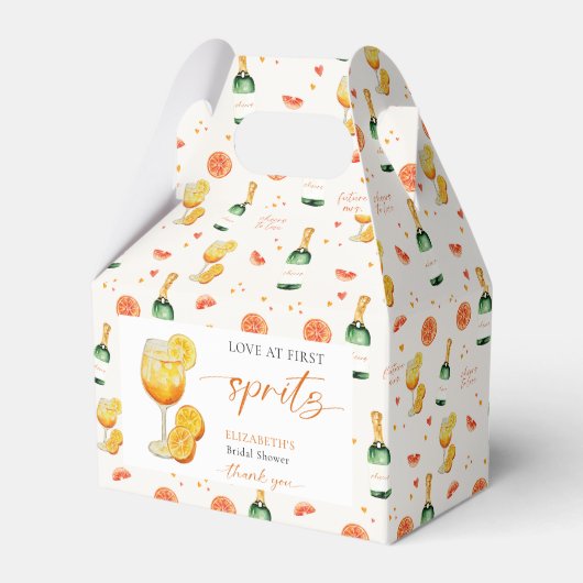 Liefde Op Het Eerste Spritz Bruidsfeest Persoonlij Bedankdoosjes (Voorkant Zijde)