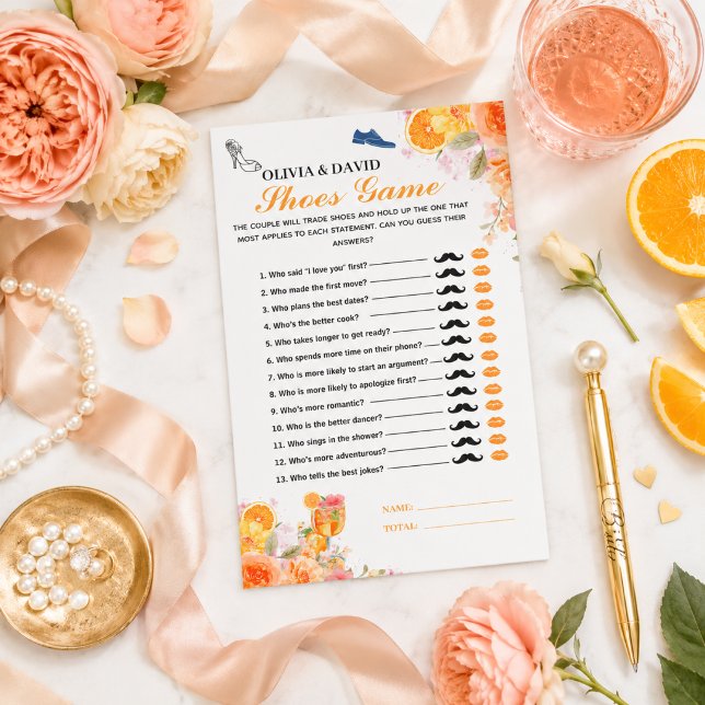 Liefde Op Het Eerste Spritz Bruidsfeest Schoenensp (Love at First Spritz Bridal Shower Shoes Game)