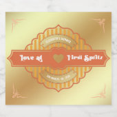 Liefde op het Eerste Spritz Bruidsfeest Sparkling Wijnetiket (Enkel label)