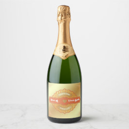 Liefde op het Eerste Spritz Bruidsfeest Sparkling Wijnetiket