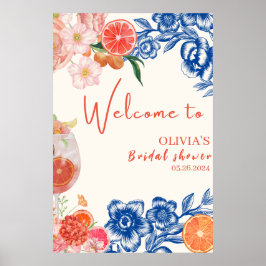 Liefde op het eerste spritz bruidsfeest welkom bor poster