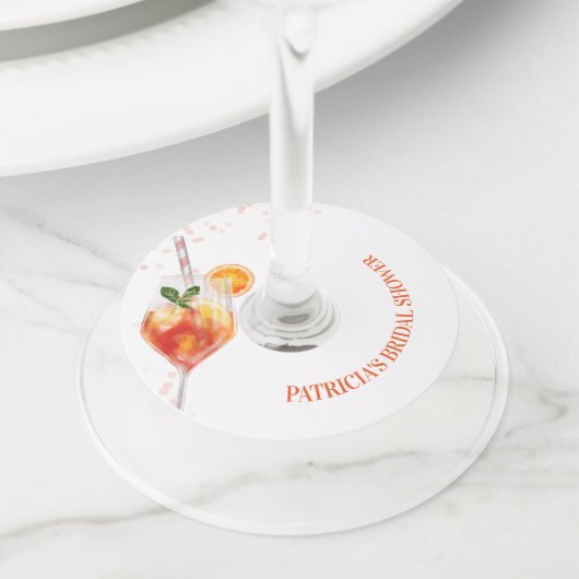 Liefde op het Eerste Spritz Bruidsfeest Wijnglaslabel (Dichtbij)