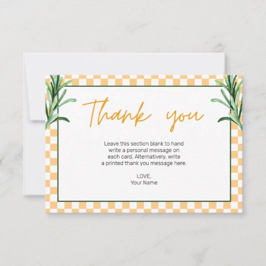 Liefde op het eerste Spritz Bruidsfeestje Sinaasap Bedankkaart (Voorkant)