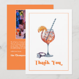 Liefde op het eerste spritz bruidsuitje foto bedankkaart