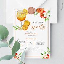 Liefde Op Het Eerste Spritz Bruidsuitnodiging Citr
