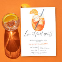 Liefde op het eerste spritz Bruidsuitnodiging