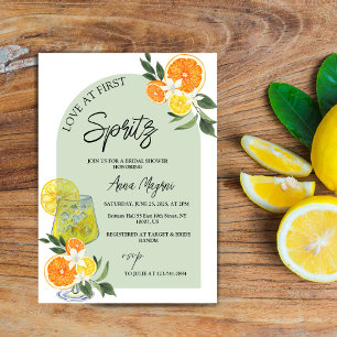 Liefde Op Het Eerste Spritz Citroen Cocktail Bruid Kaart