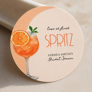 Liefde Op Het Eerste Spritz Citrus Chic SIPS Perzi Ronde Sticker