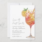 Liefde Op Het Eerste Spritz Cocktail Bruidsborrel Kaart (Voorkant)