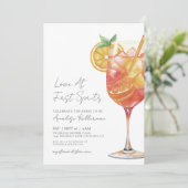 Liefde Op Het Eerste Spritz Cocktail Bruidsborrel Kaart (Staand voorkant)
