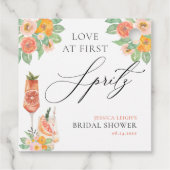 Liefde op het eerste Spritz heldere cocktail bruid Bedankjes Labels (Achterkant)