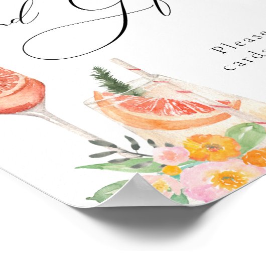 Liefde op het eerste Spritz heldere cocktailkaarte Poster (Hoek)