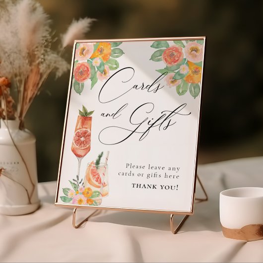 Liefde op het eerste Spritz heldere cocktailkaarte Poster