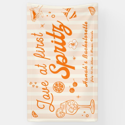 Liefde op het Eerste Spritz Jonggezellenfeest Verw Spandoek (Verticaal)