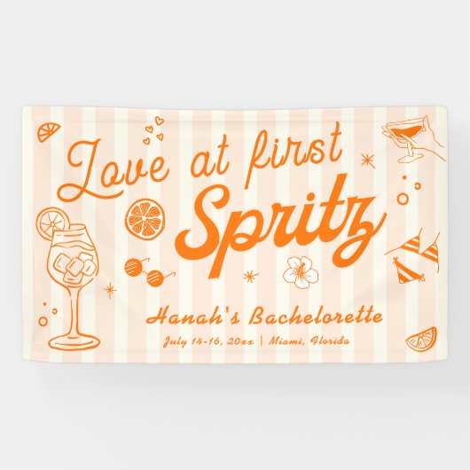 Liefde Op Het Eerste Spritz Jonggezellenfeest Welk Spandoek (Horizontaal)