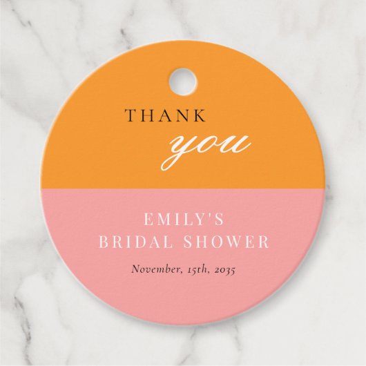 Liefde Op Het Eerste Spritz Moderne Bruidsborrel Bedankjes Labels (Voorkant)